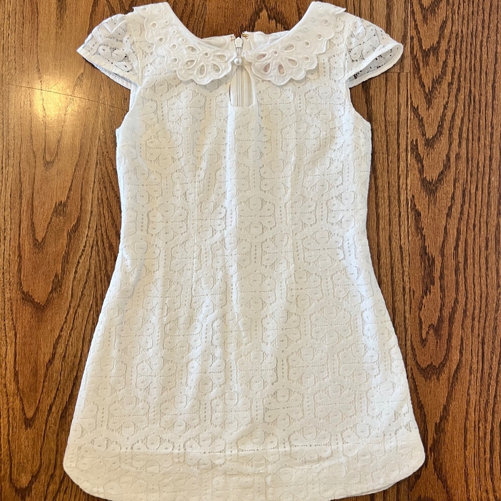 Beautiful Lilly Pulitzer white lace girls dress, size 7